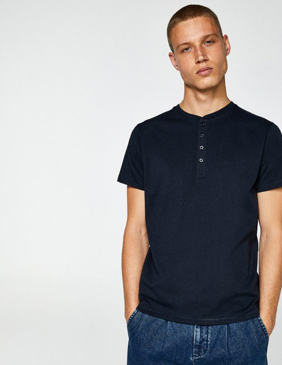 Playera cuello henley para hombre Playera cuello henley para hombre