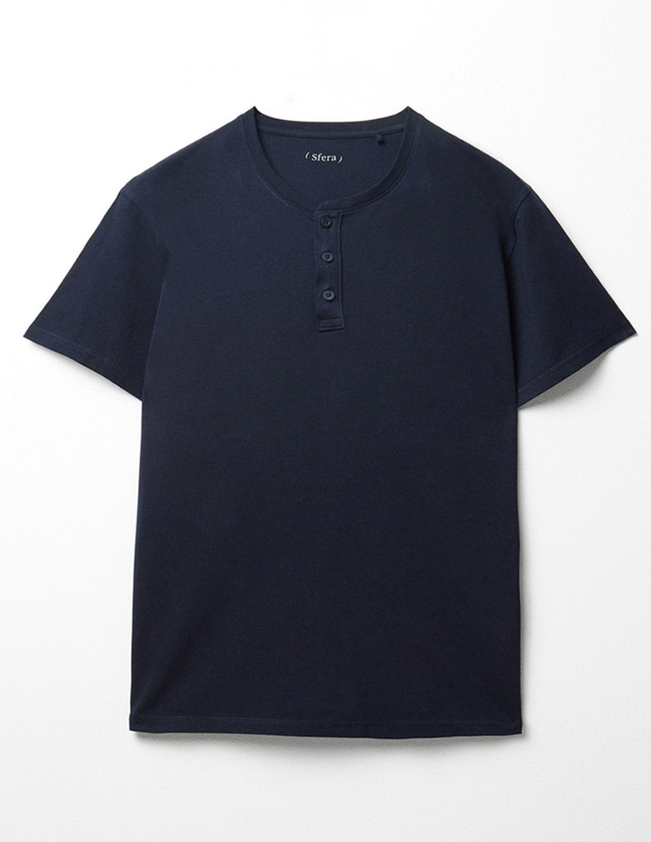 Playera cuello henley para hombre Playera cuello henley para hombre
